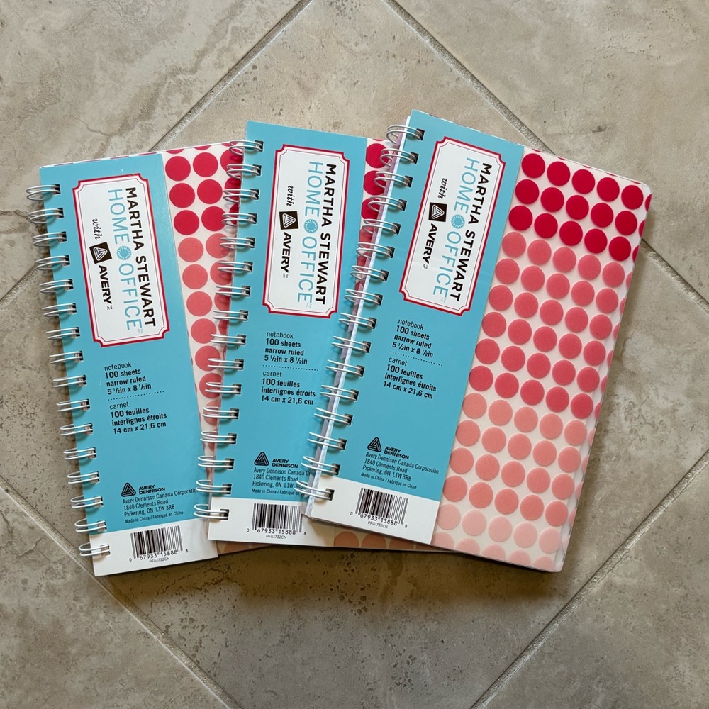 Martha Stewart notebooks (3)